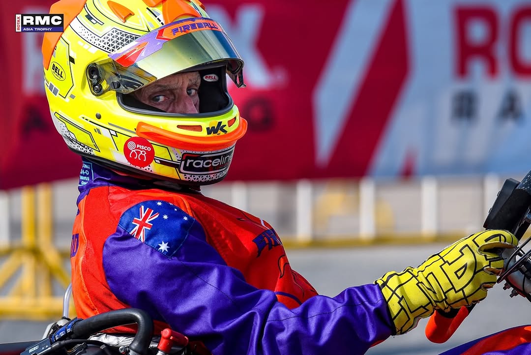 WK driver looking back from the kart at RMC Asia Trophy